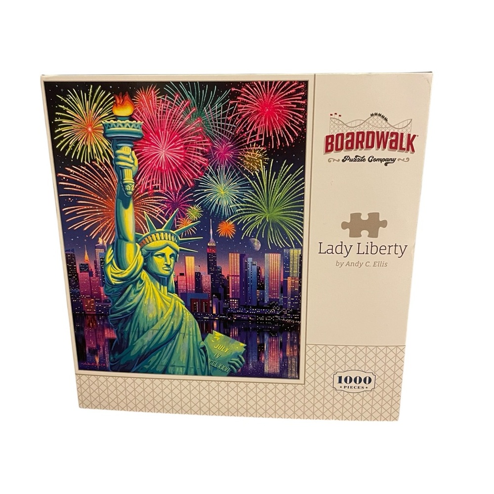Boardwalk Puzzle Co Lady Liberty 1000 Piece Jigsaw Puzzle Andy C Ellis NYC NYC